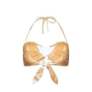 Nacre Voyage NYC Yellow Gold‎ Paisley Print Bandeau Bikini Top